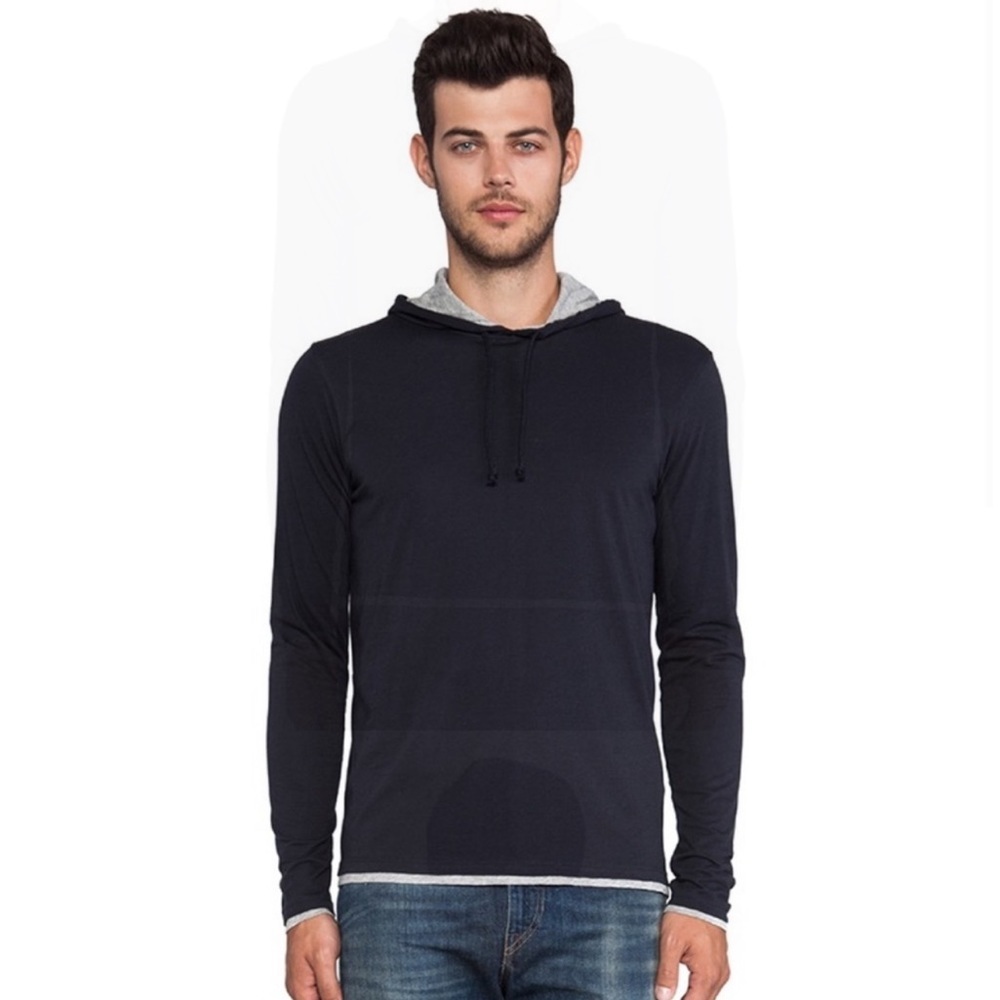 Vince hooded long sleeve layered tee